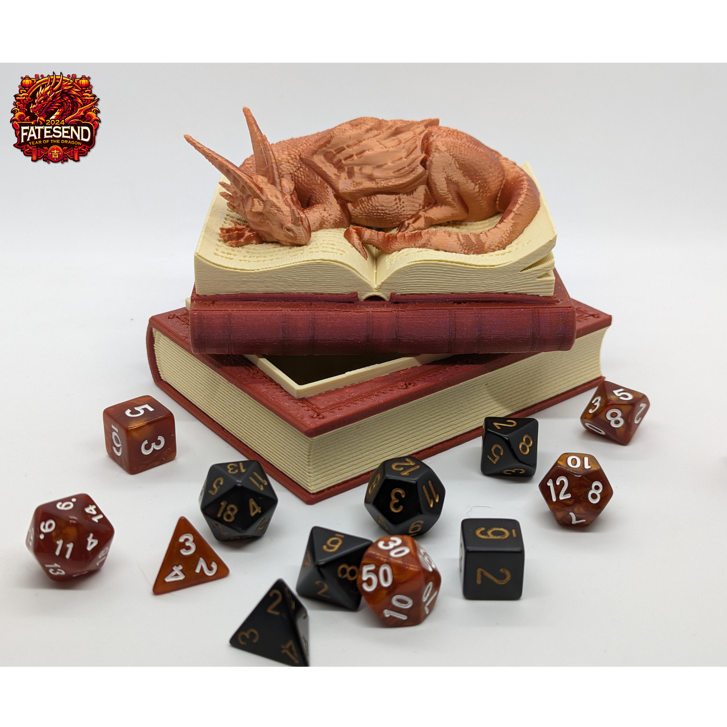 Sleeping Book Dragon Dice Vault - Multi-Filament