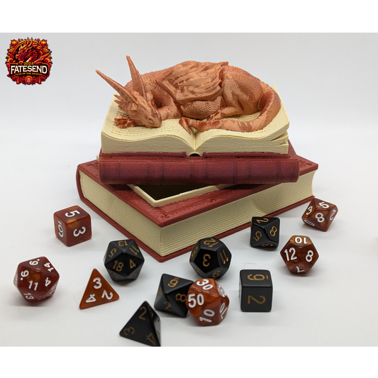 Sleeping Book Dragon Dice Vault - Multi-Filament