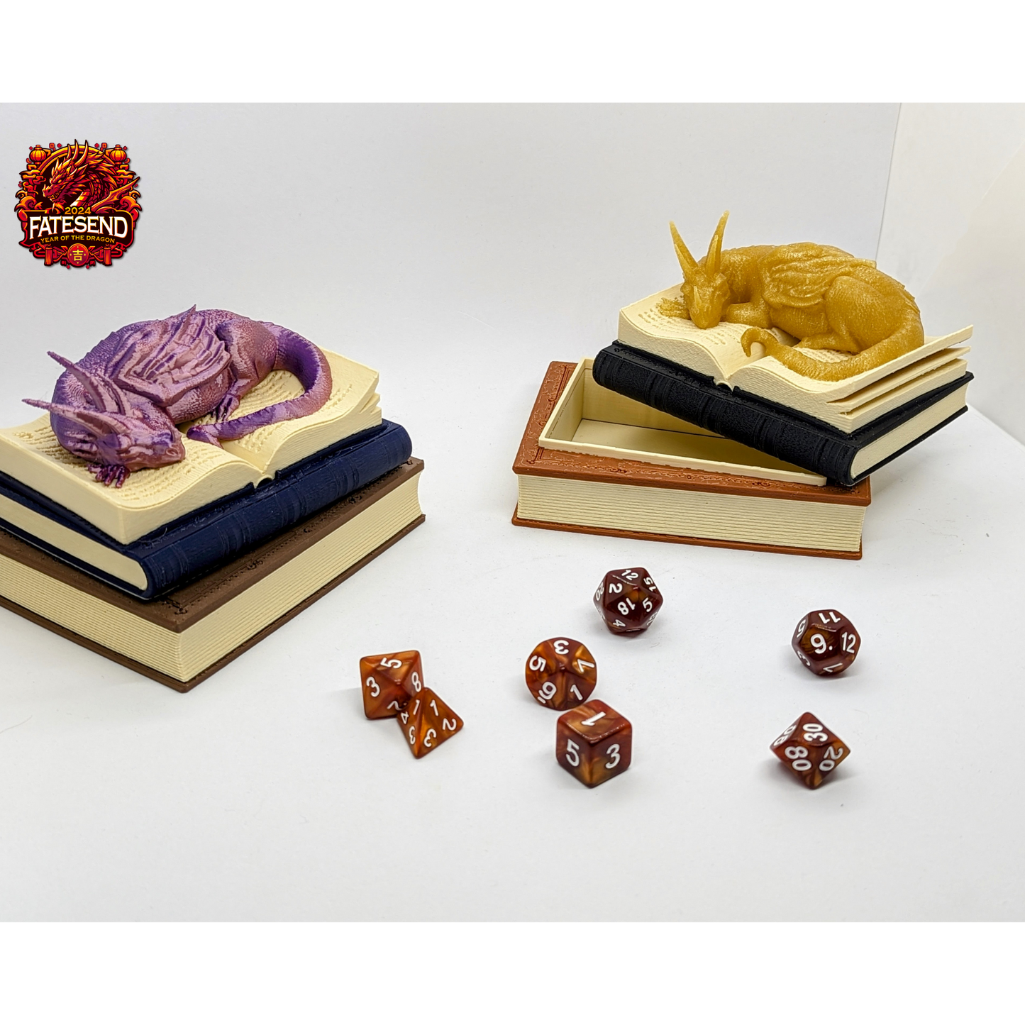 Sleeping Book Dragon Dice Vault - Multi-Filament