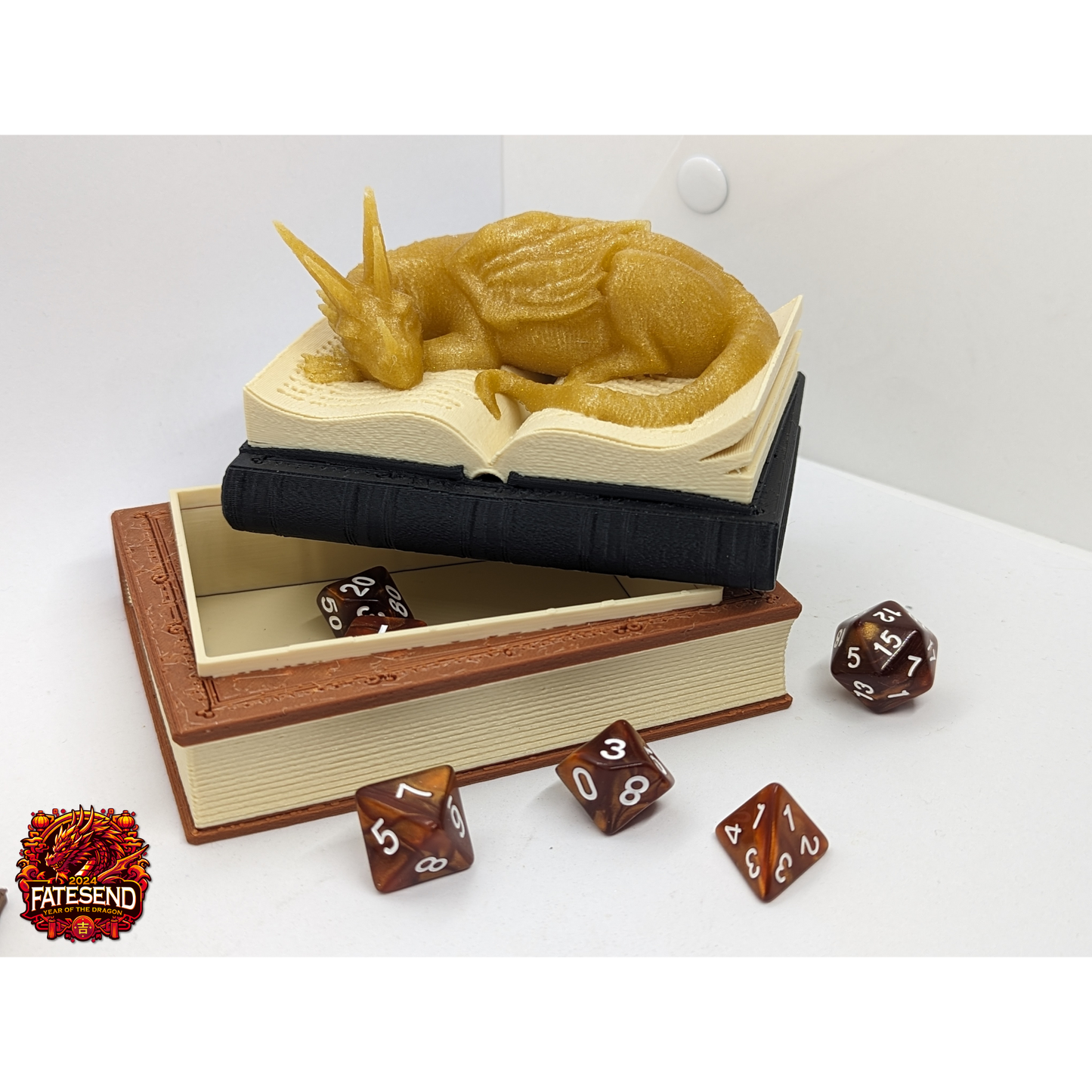 Sleeping Book Dragon Dice Vault - Multi-Filament