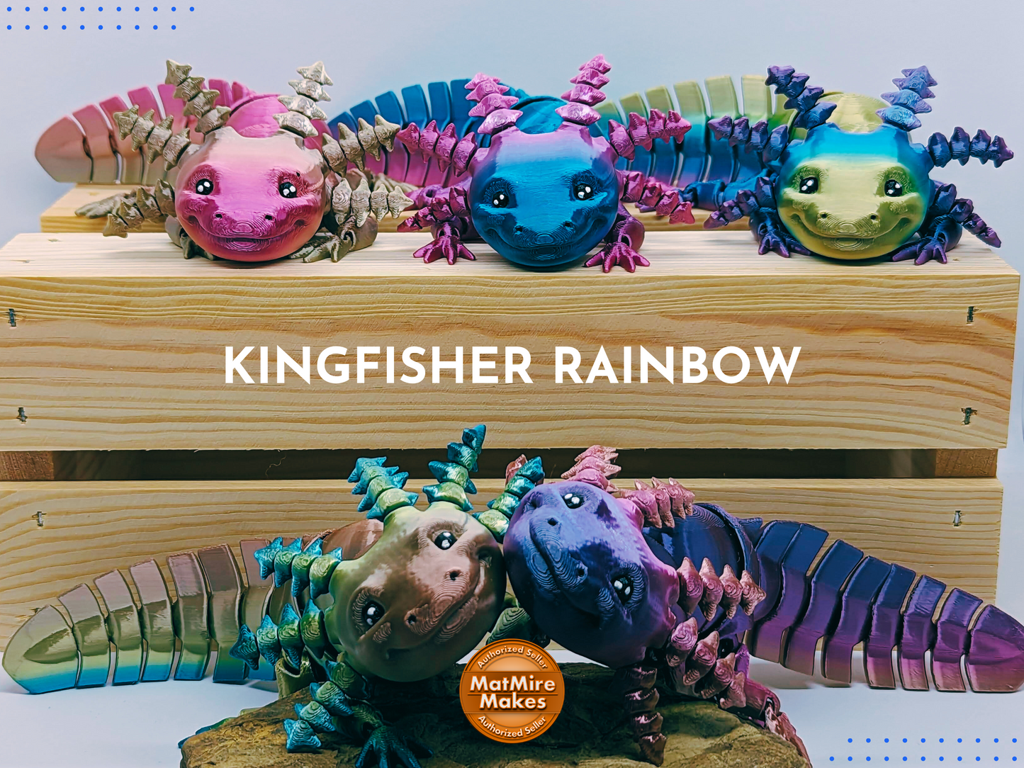 The Smiling Axolotl by MatMireMakes | Find your Familiar | 3D Printed Flexi Familiar