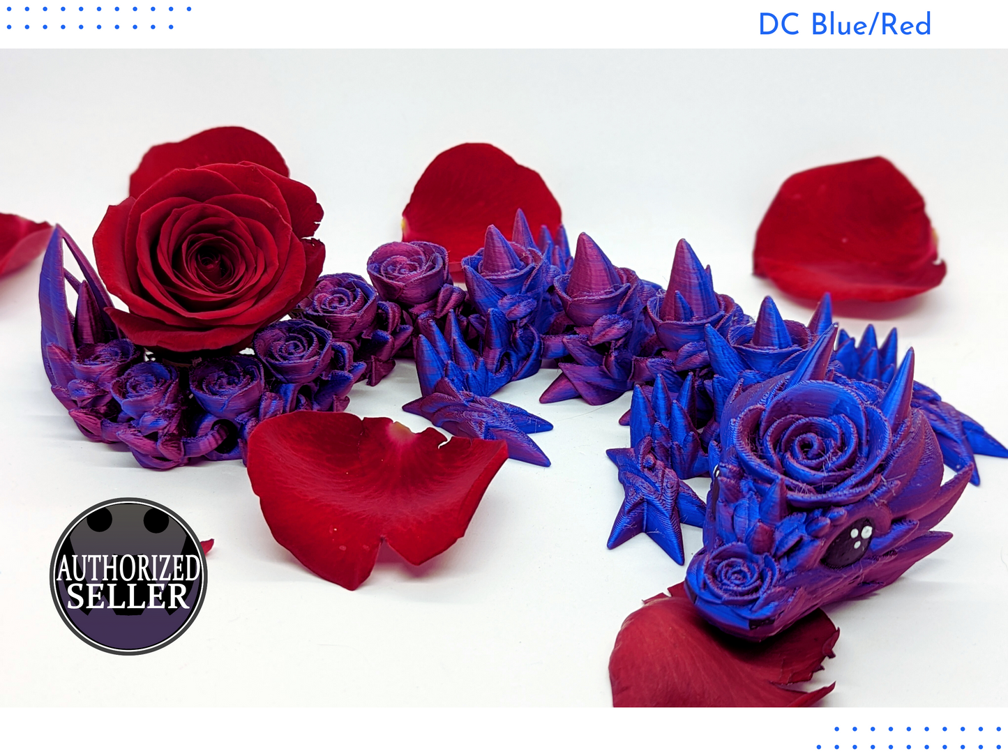 Baby Rose Dragon by Cinderwing3D | 3D Printed Flexi Familiar | Find your Familiar | Valentine’s Day Gift