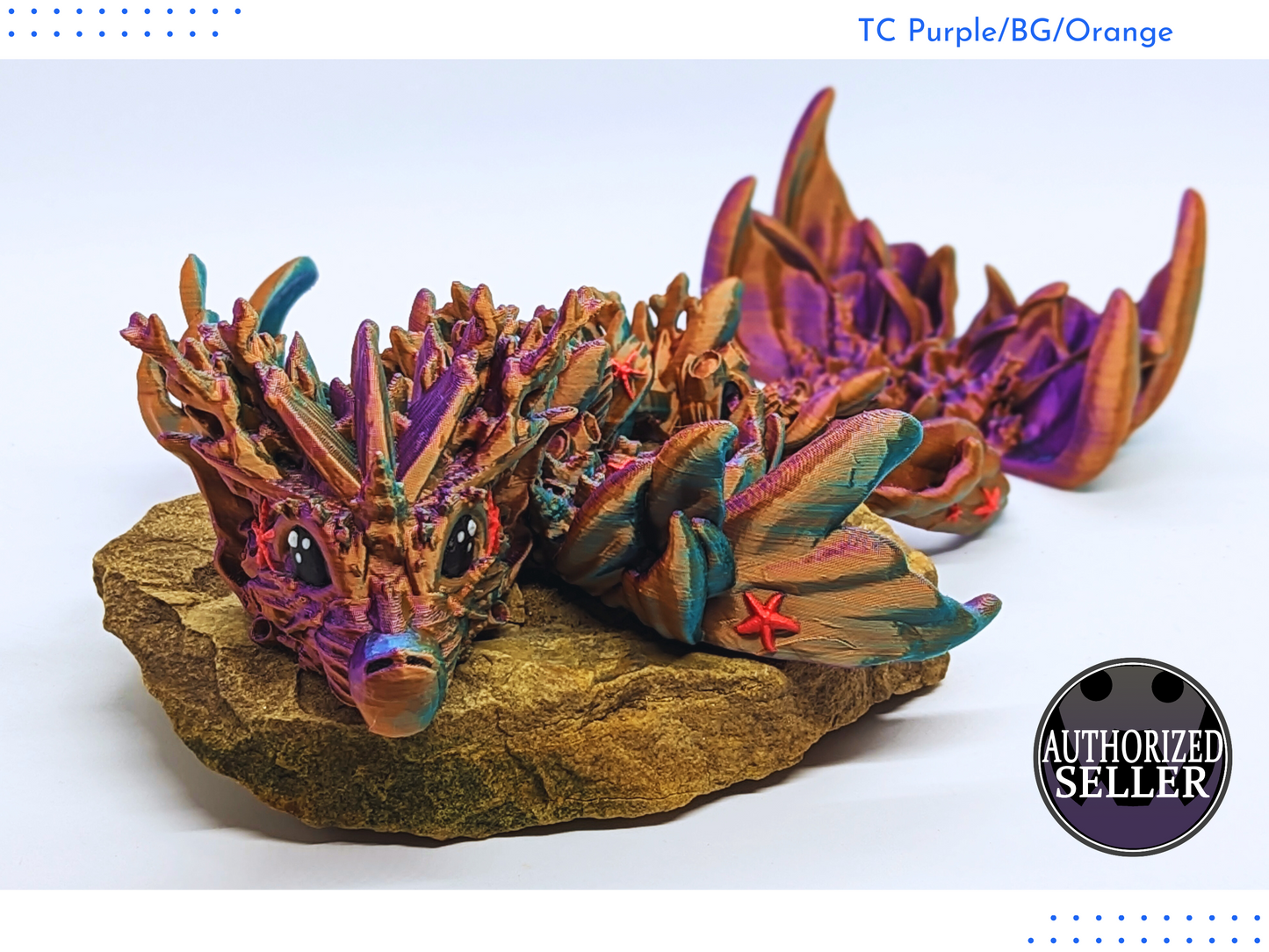 Baby Coral Reef Dragon by Cinderwing3D | Find your Familiar | 3D Printed Flexi Familiar