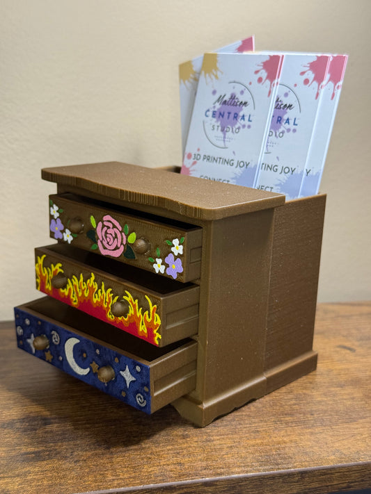 Painted Dresser with Bookmark Holder