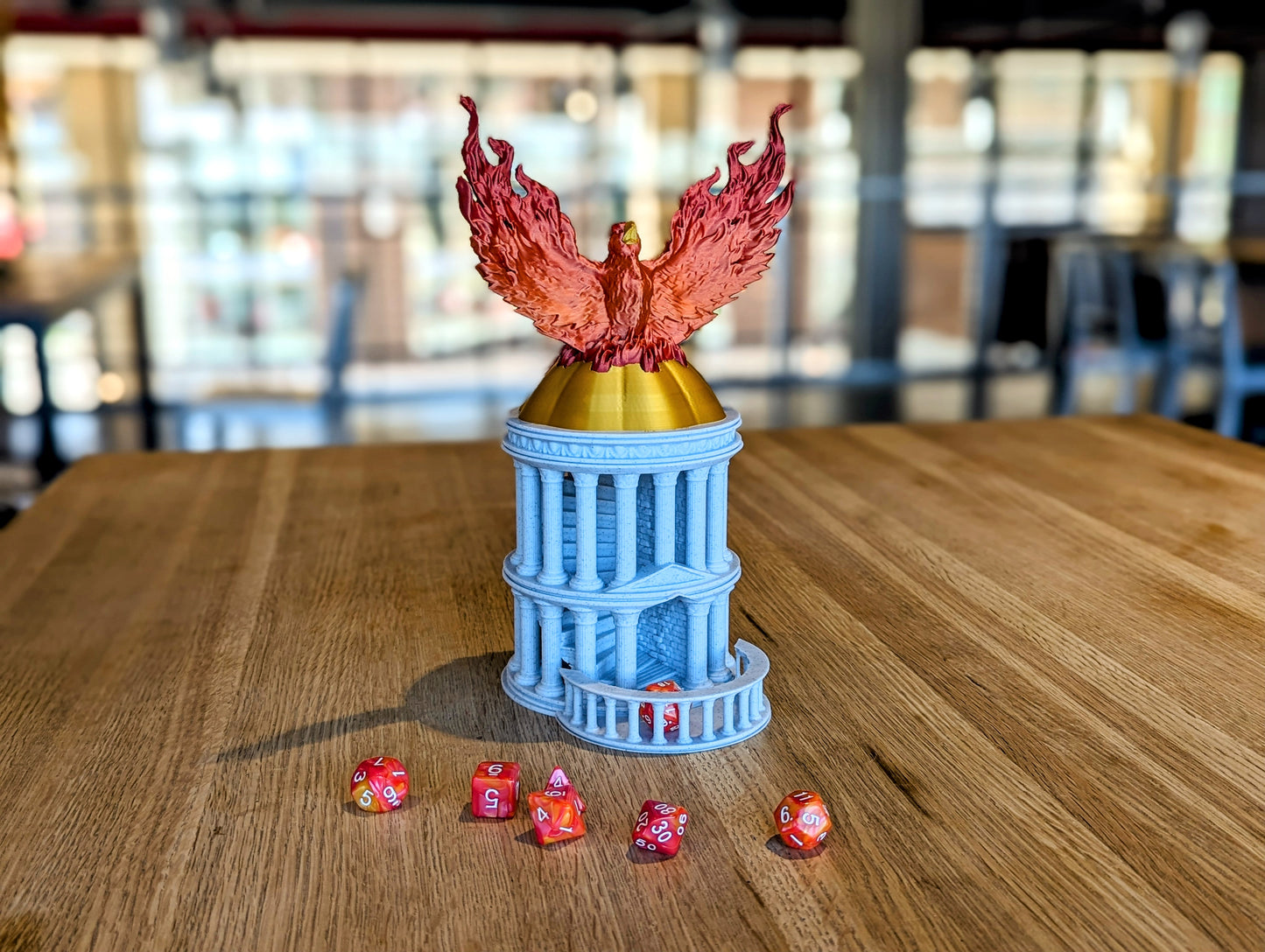 Phoenix Rising Dice Tower with a Fire or Ice Phoenix