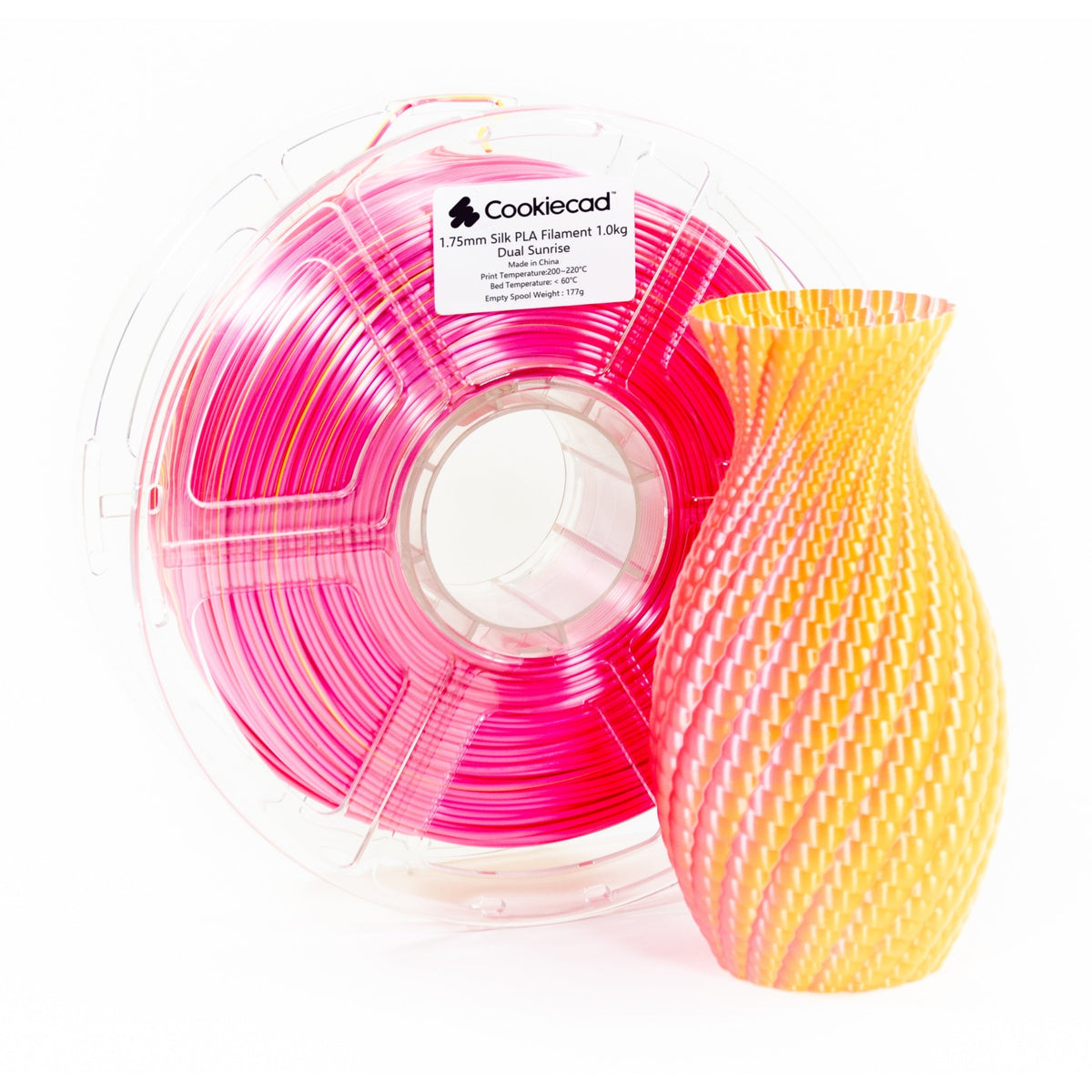 SILK Dual Sunrise (pink - yellow) PLA Filament 1.75mm, 1kg